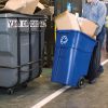 50 Gallon Blue Commercial Heavy-Duty Rollout Recycler Trash Can Container