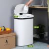 13 gL Stainless Steel Motion Sensor Trash Can White