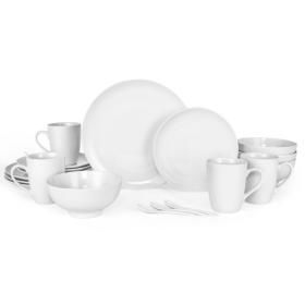 Miibox White Dinnerware Set, 20-Piece Service For 4, with Dinner Plates, Salad