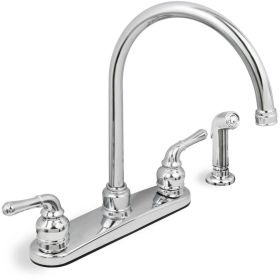 Lead Free Two-Handle Kitchen Faucet with Spray, Chrome