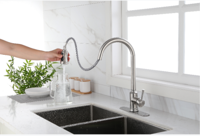 Stainless steel kitchen faucet