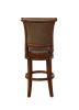 2Pc Beautiful Traditional Upholstered Swivel Bar Stool with Button Tufting Faux Leather Upholstery Padded Back Kitchen Dining Brown Espresso