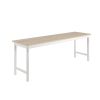 3 Pieces Farmhouse Kitchen Table Set with Two Benches, Metal Frame and MDF Board,white