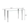 Simple Assembled Transparent Glass & Iron Dinner Table