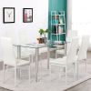 Simple Assembled Transparent Glass & Iron Dinner Table