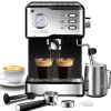 Geek Chef Espresso Machine;  Espresso and Cappuccino latte Maker 20 Bar Pump Coffee Machine Compatible with ESE POD filter&Milk Frother Steam Wand;  f