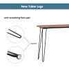 TOPMAX Updated 4 Pieces Counter Height Extra Long Dining Table Set with 3 PU Stools Bar Kitchen Table Set Console Table; Rustic Brown Table+Black Stoo