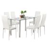 Simple Assembled Transparent Glass & Iron Dinner Table