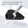 Knife Block Holder;  Cookit Universal Knife Block without Knives;  Unique Double-Layer Wavy Design;  Round Black Knife Holder for Kitchen;  Space Save