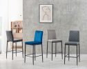 Blue bar stool, velvet stool, modern bar chair, bar stool with metal legs, kitchen stool, dining chair, 2-piece set