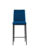 Blue bar stool, velvet stool, modern bar chair, bar stool with metal legs, kitchen stool, dining chair, 2-piece set