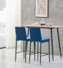 Blue bar stool, velvet stool, modern bar chair, bar stool with metal legs, kitchen stool, dining chair, 2-piece set