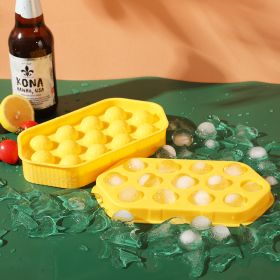 1pc Ice Cube Makers; 13 Grids; Food Grade Ice Tray Mold Ice Maker; Outdoor Kitchen Appliances; DIY Household Refrigerator Ice Box (Color: Yellow)