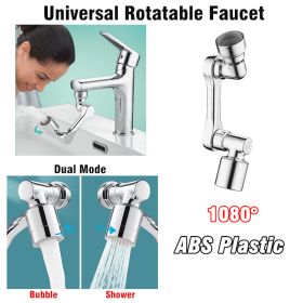 1pc New Universal 1080Â¬âˆž Rotation Extender Faucet Aerator; Plastic Splash Filter; Kitchen Washbasin Faucets Bubbler Nozzle Robotic Arm (Color: Dual Mode 1080)