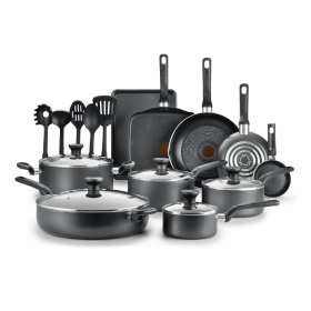 Care Nonstick Cookware, 20 Piece Set, Dishwasher Safe (Color: gray)