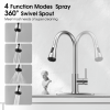 Touchless Kitchen Faucet-Smart Kitchen Sink Faucet sensor; 4Mode Pull Down Kitchen Sprayer; Fingerprint Resistant; Dual Temp. Handle with 1/3 Hole Dec