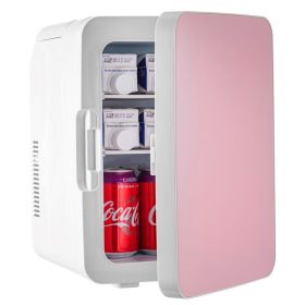 Portable Cooler Compact Mini Refrigerator For Bedroom Office Car Boat Dorm Skincare (Color: Pink, Capacity: 10 L)