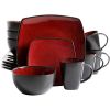 Square Stoneware 16 Piece Dinnerware Set