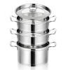 Daily Delicacies Pot 304 Stainless Steel  3-Tier Steamer Pot