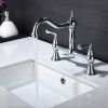 Double Handle Widespread Kitchen Faucet with Traditional Handles