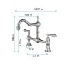 Double Handle Widespread Kitchen Faucet with Traditional Handles