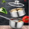 Small Household Pan Pot Durable Lightweight With Glass Cover Lid