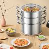 Daily Delicacies Pot 304 Stainless Steel  3-Tier Steamer Pot